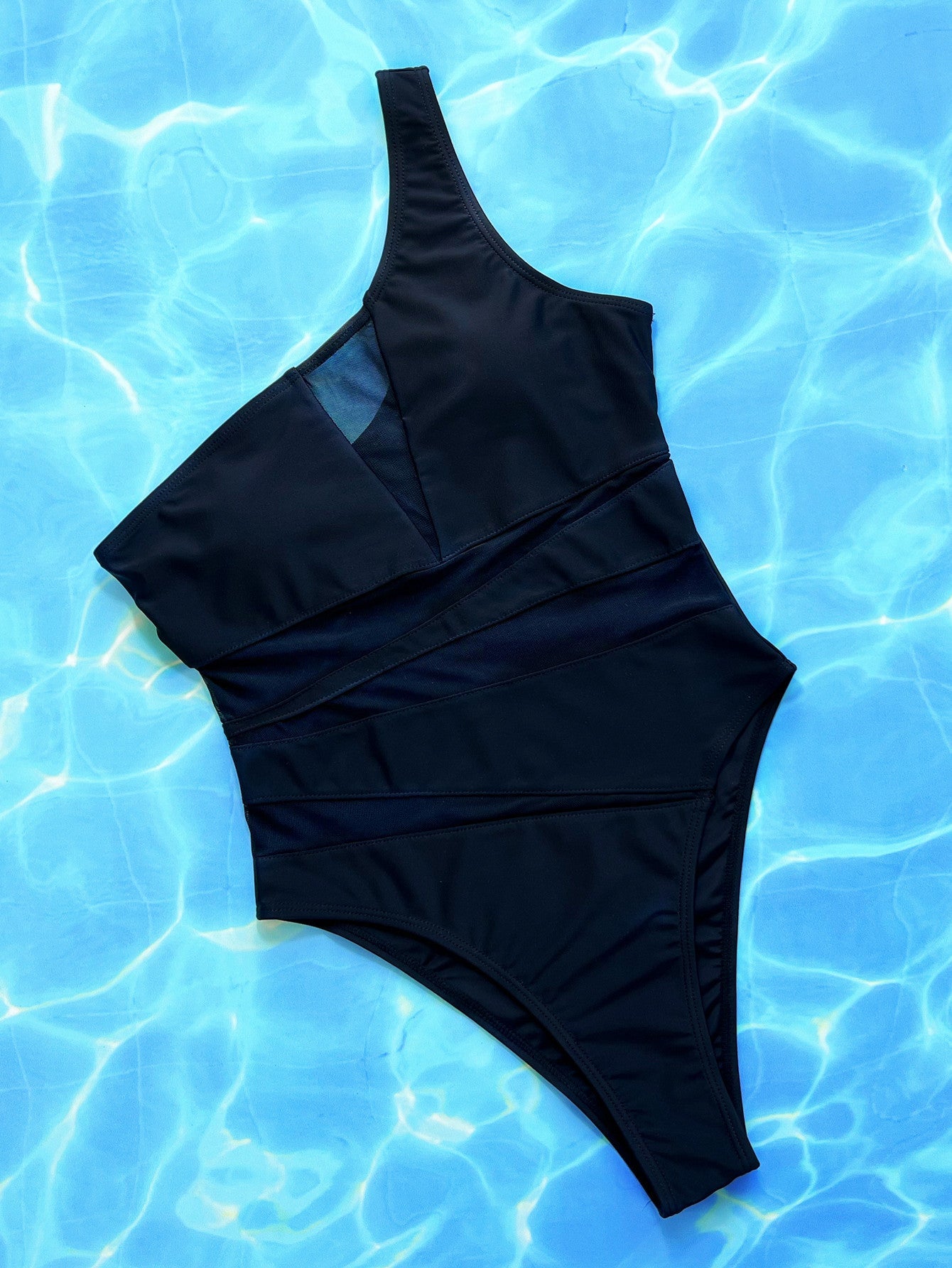 One-Shoulder Sleeveless One-Piece Swimsuit - Guy Christopher