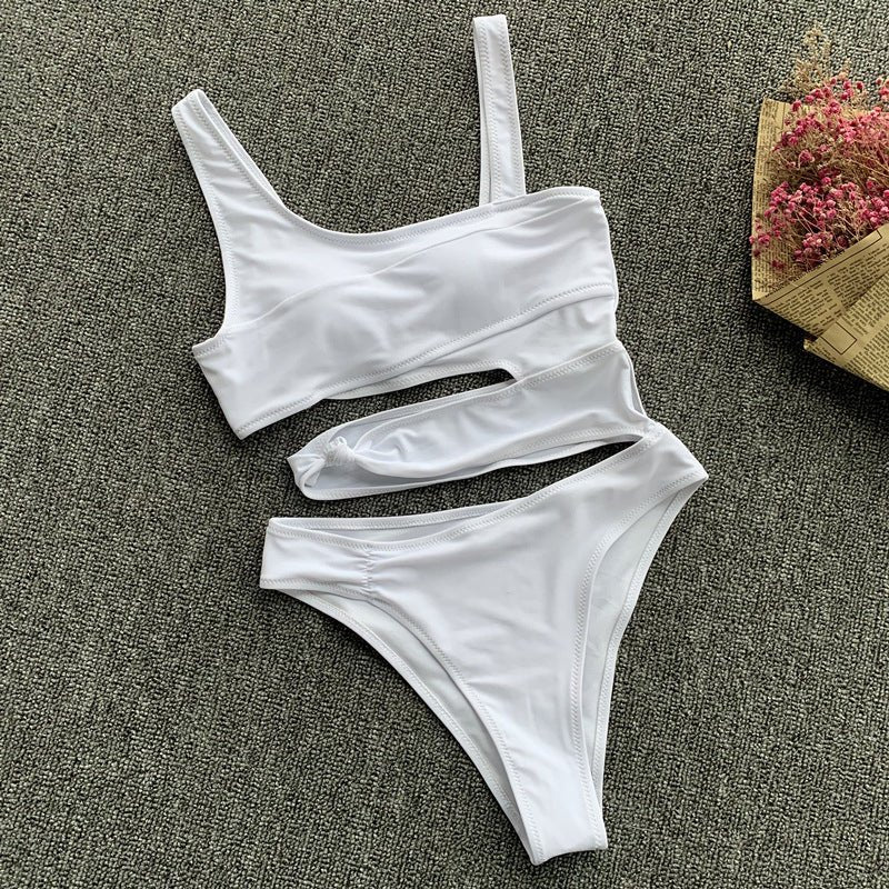 Sexy White One Piece Swimsuit Women Cut Out Swimwear Push Up Monokini Beach Wear Bathing Suits Swimming Suit For Women - Guy Christopher
