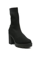 Zinnia Knitted Block Heeled Boots - Guy Christopher 