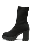 Zinnia Knitted Block Heeled Boots - Guy Christopher 