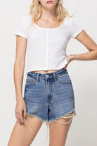 XS-S-M-L - DISTRESSED RIGID MOM SHORTS - Guy Christopher 