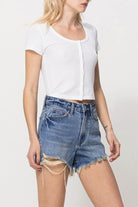 XS-S-M-L - DISTRESSED RIGID MOM SHORTS - Guy Christopher 