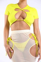 Cutout Detailed Bikini And Cover Up Set - Guy Christopher 