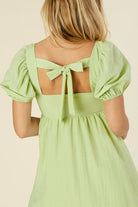 Tie back dress with puff sleeves - Guy Christopher 