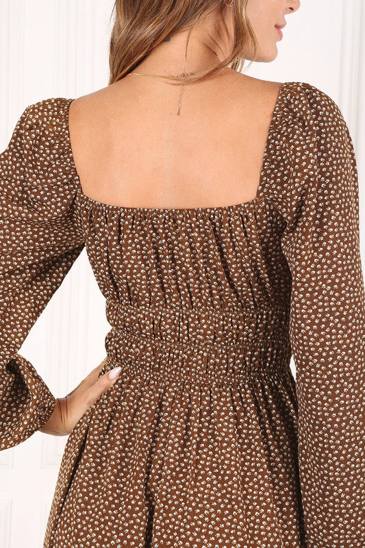 Square neck vintage puff dress - Guy Christopher 