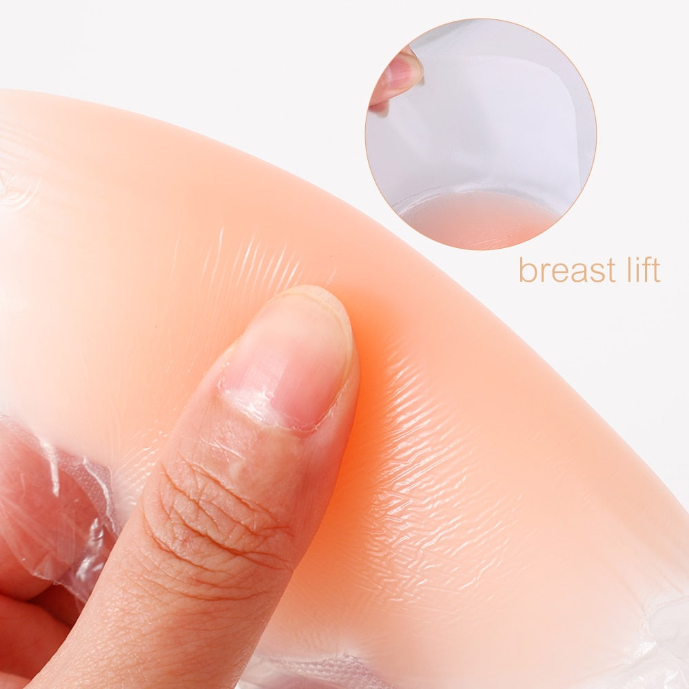 1pair Silicone Nipple Cover Lift Up Bra Sticker Adhesive Invisible Bra Breast Pasty Women Chest Petals Reusable Strapless Bras - Guy Christopher 