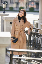 2023 Women's Wool woolen long 101801 Coat Women's Long Autumn and Winter Coat Women cashmere coat belt woman Classic overcoat - Guy Christopher 