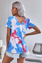 Starlight Dreams - Dazzling Tie-Dye Strappy Neck Tee - Embrace Comfort and Elegance - Guy Christopher 