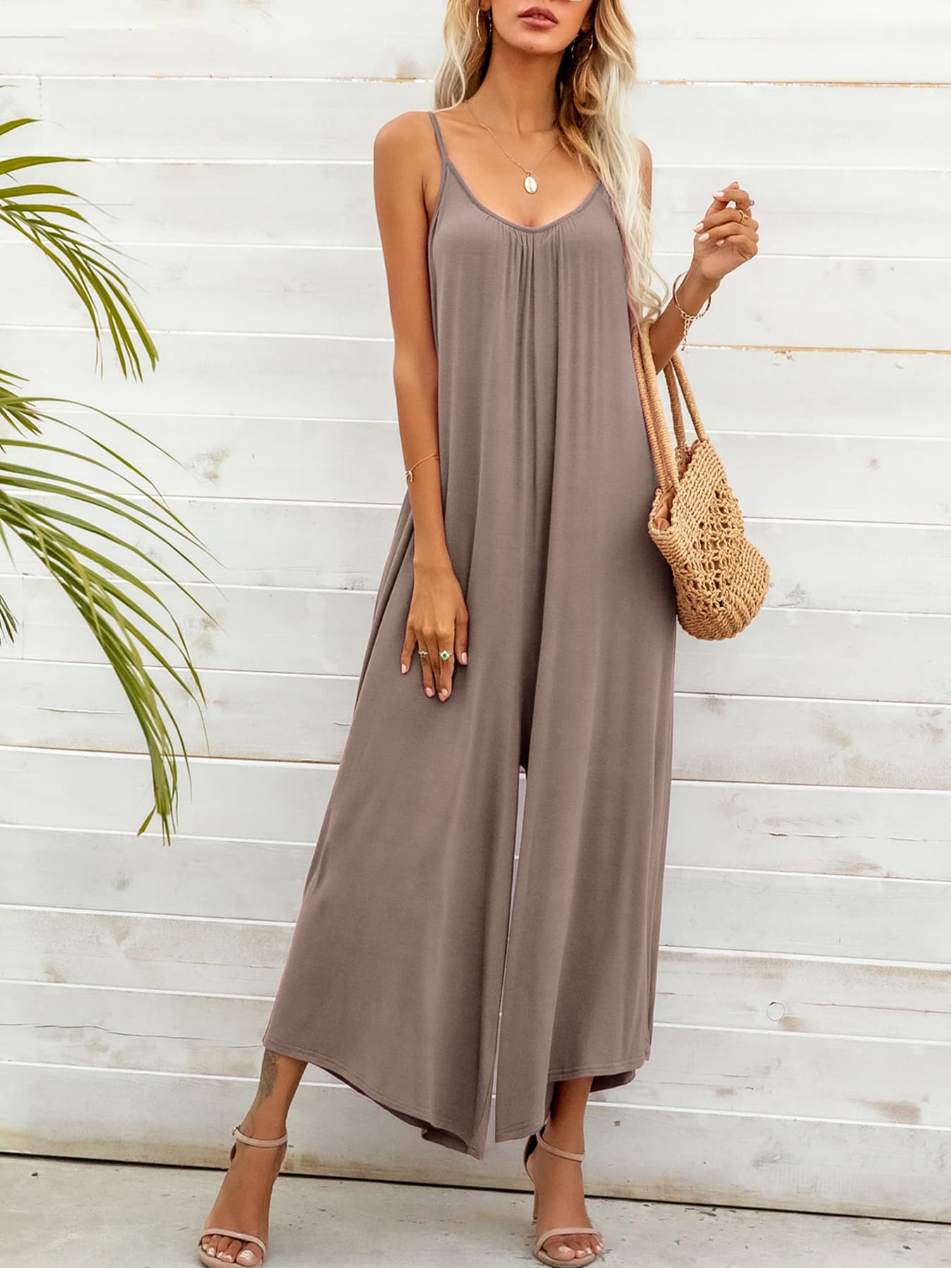 Twirl under the stars in our Spaghetti Strap Scoop Neck Jumpsuit - Feel the Romance of Soft Rayon and Chic Design - Embrace Comfort, Style and Elegance - Guy Christopher 