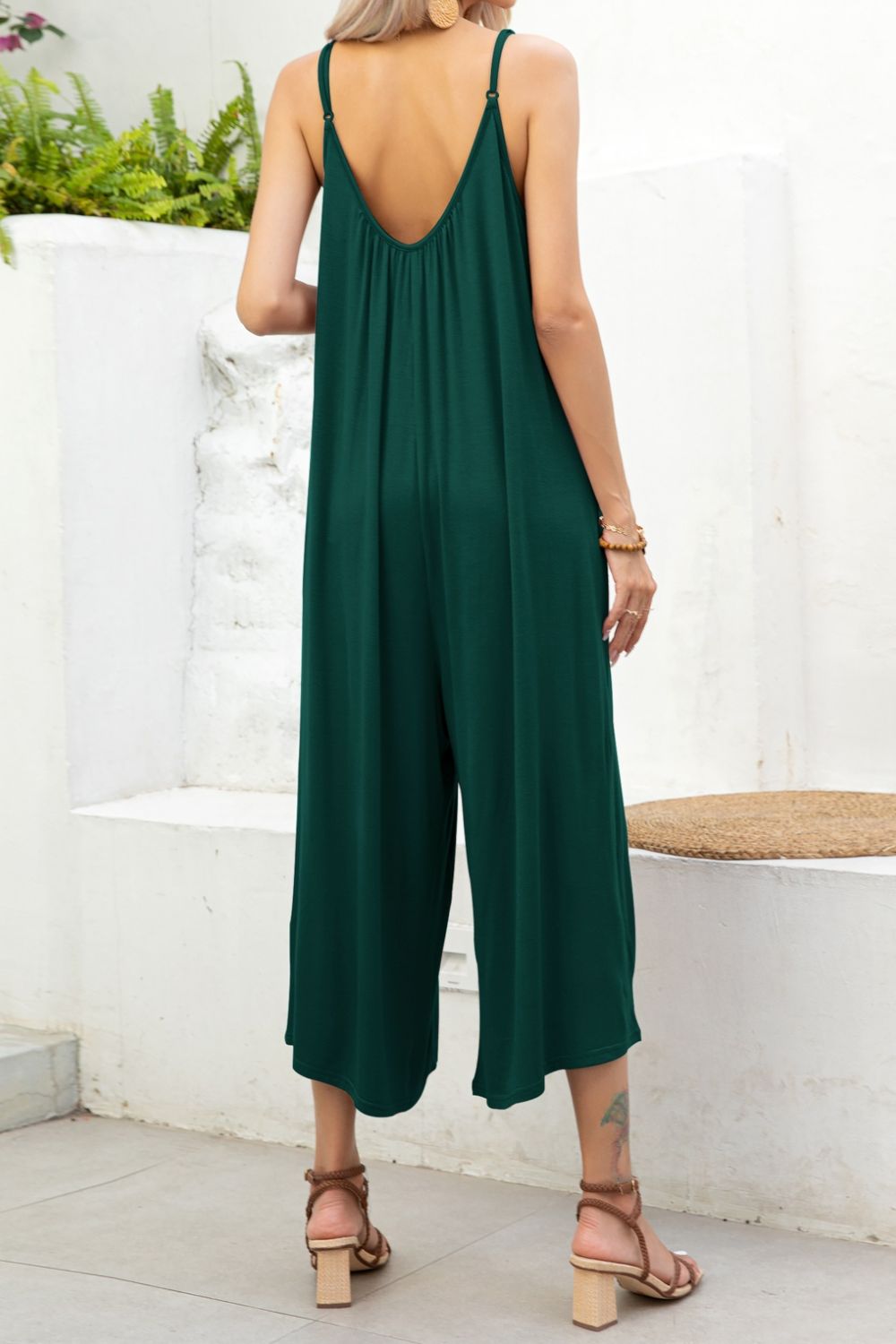 Twirl under the stars in our Spaghetti Strap Scoop Neck Jumpsuit - Feel the Romance of Soft Rayon and Chic Design - Embrace Comfort, Style and Elegance - Guy Christopher 