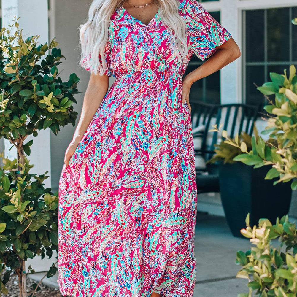 Whimsical Dreams V-Neck Maxi Dress - Ignite Your Sense of Wonder and Embrace the Magic of Love with Every Step - Guy Christopher 