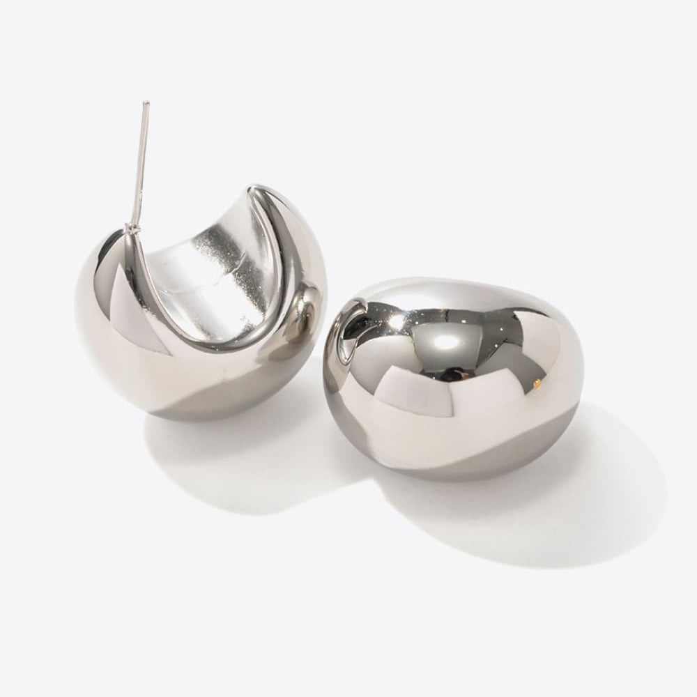 Stainless Steel C-Hoop Earrings - Guy Christopher 