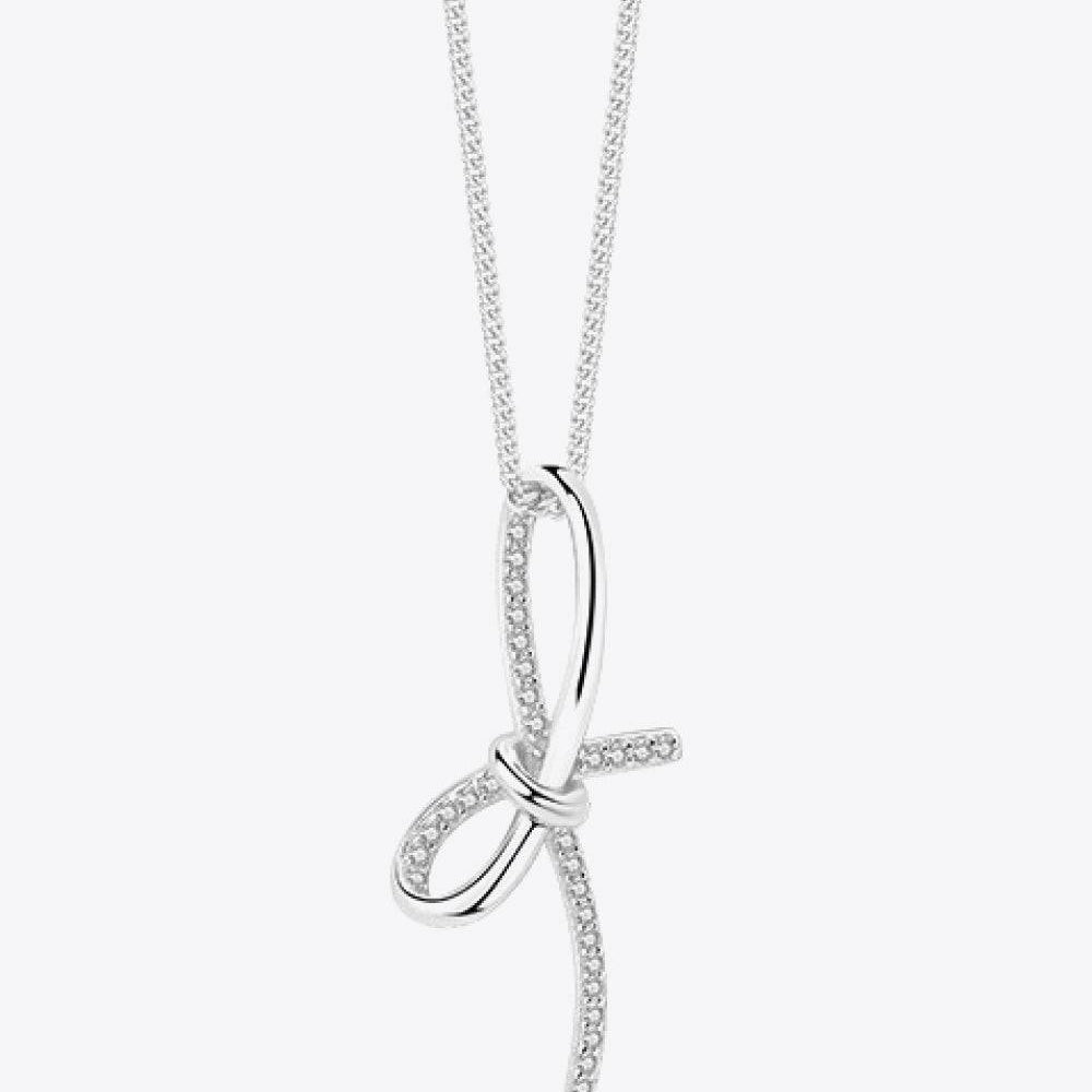 Zircon Bow Pendant Necklace - Guy Christopher 