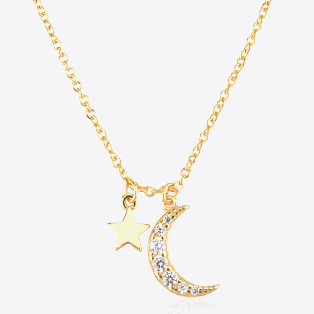 Zircon Star and Moon Pendant Necklace - Guy Christopher 