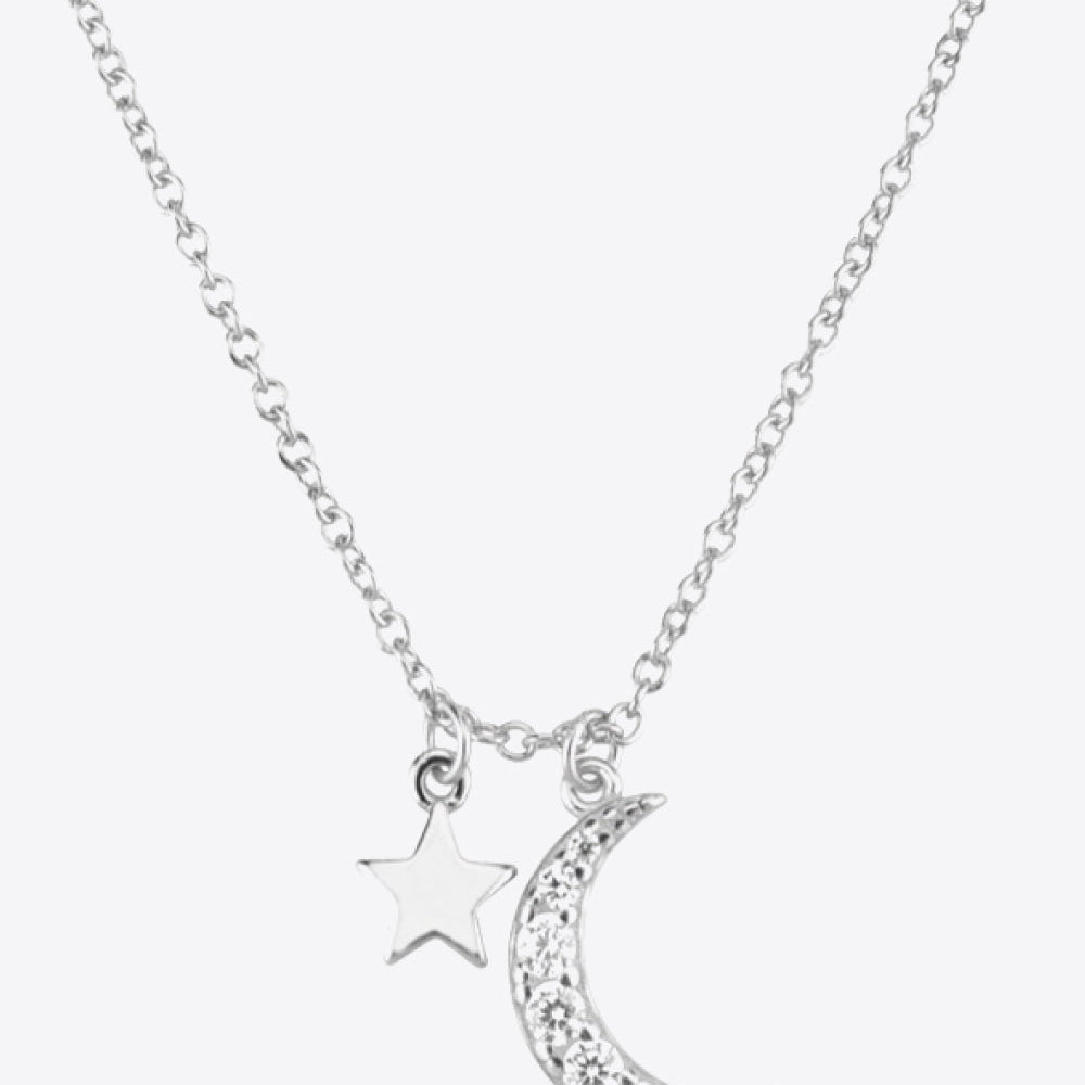 Zircon Star and Moon Pendant Necklace - Guy Christopher 