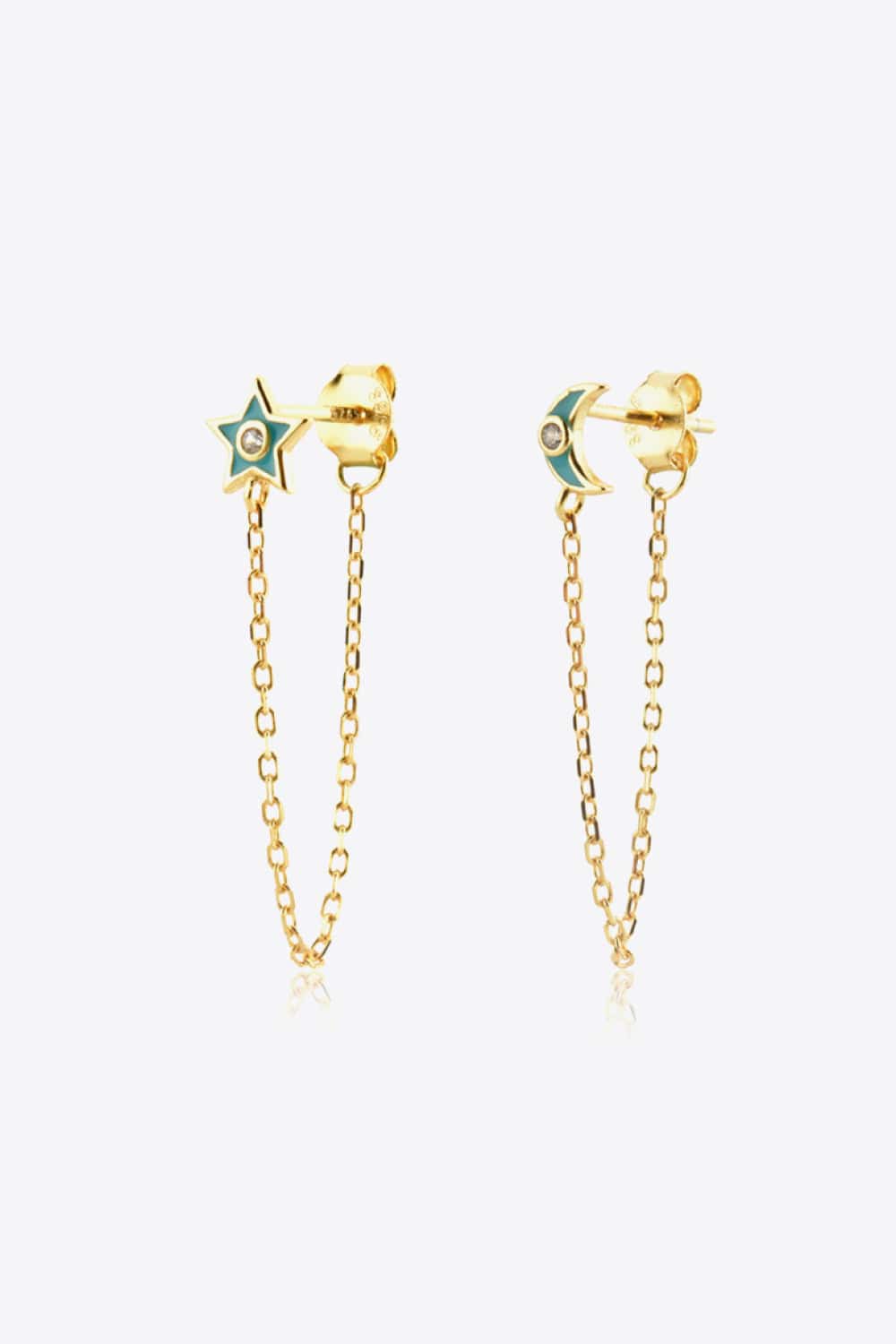 Zircon Star and Moon Mismatched Earrings - Guy Christopher 