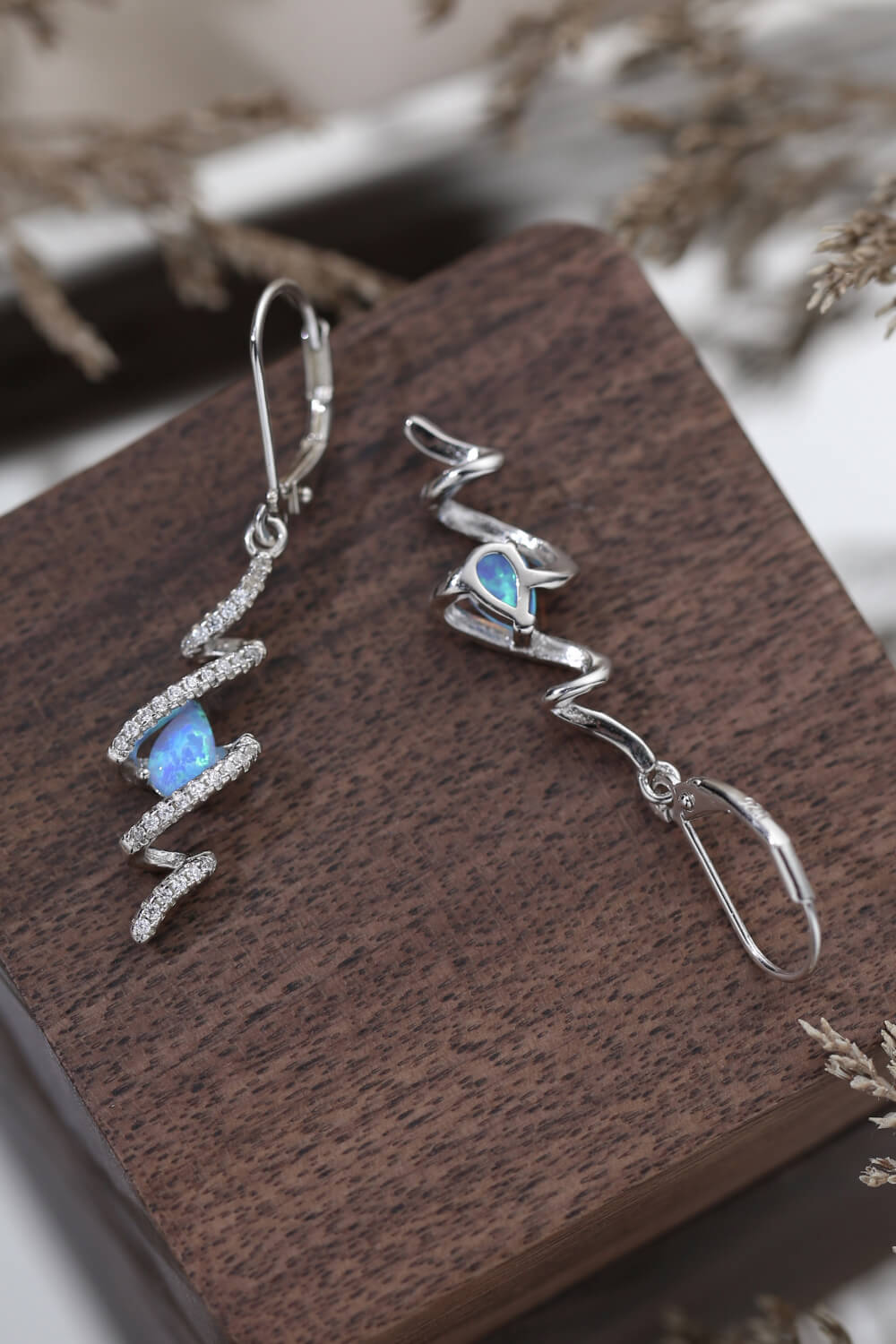 Twisted Opal Drop Earrings - Enchanting Drops of Ethereal Beauty - Elevate Your Look with Timeless Romance - Guy Christopher 