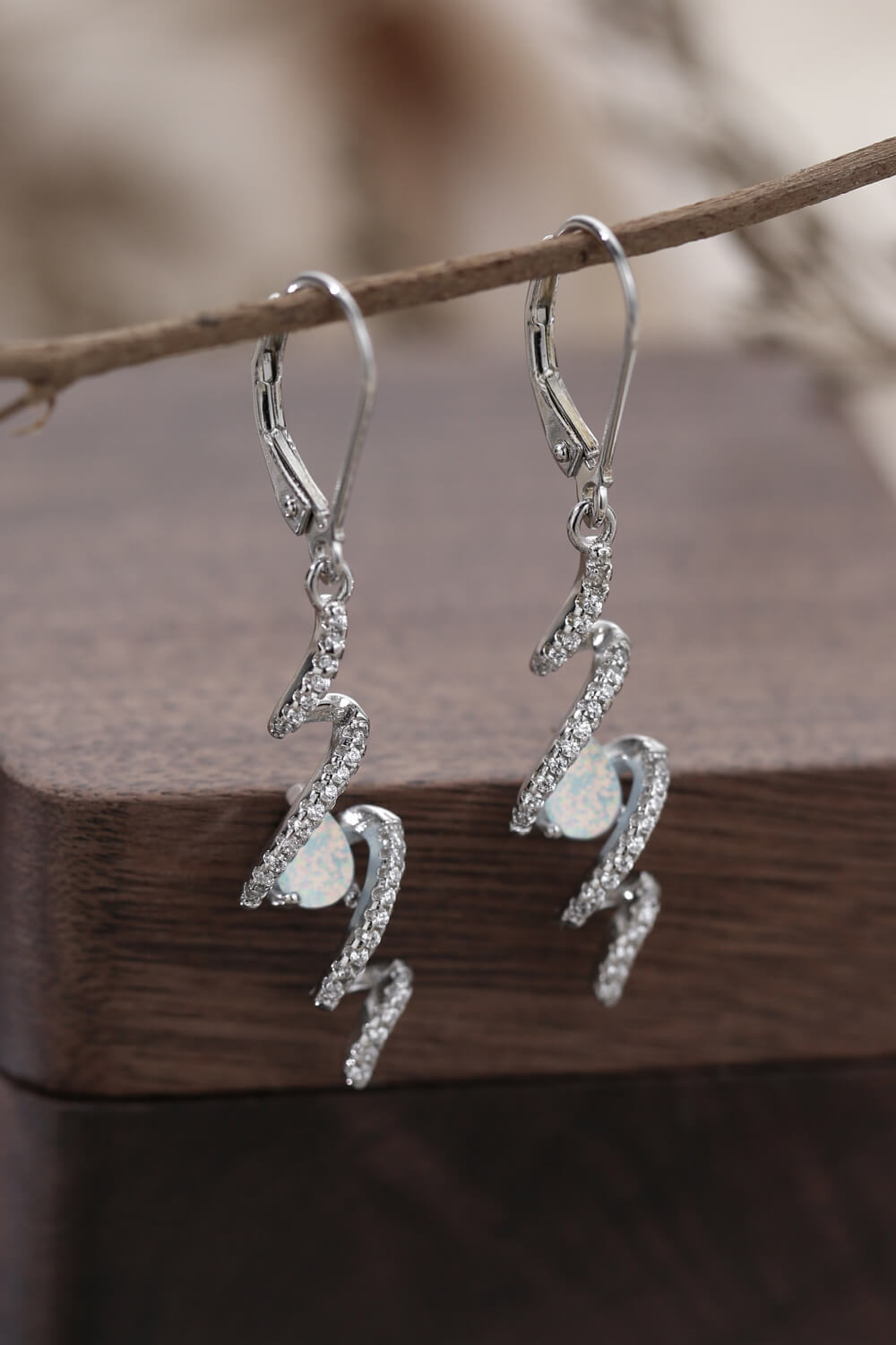 Twisted Opal Drop Earrings - Enchanting Drops of Ethereal Beauty - Elevate Your Look with Timeless Romance - Guy Christopher 