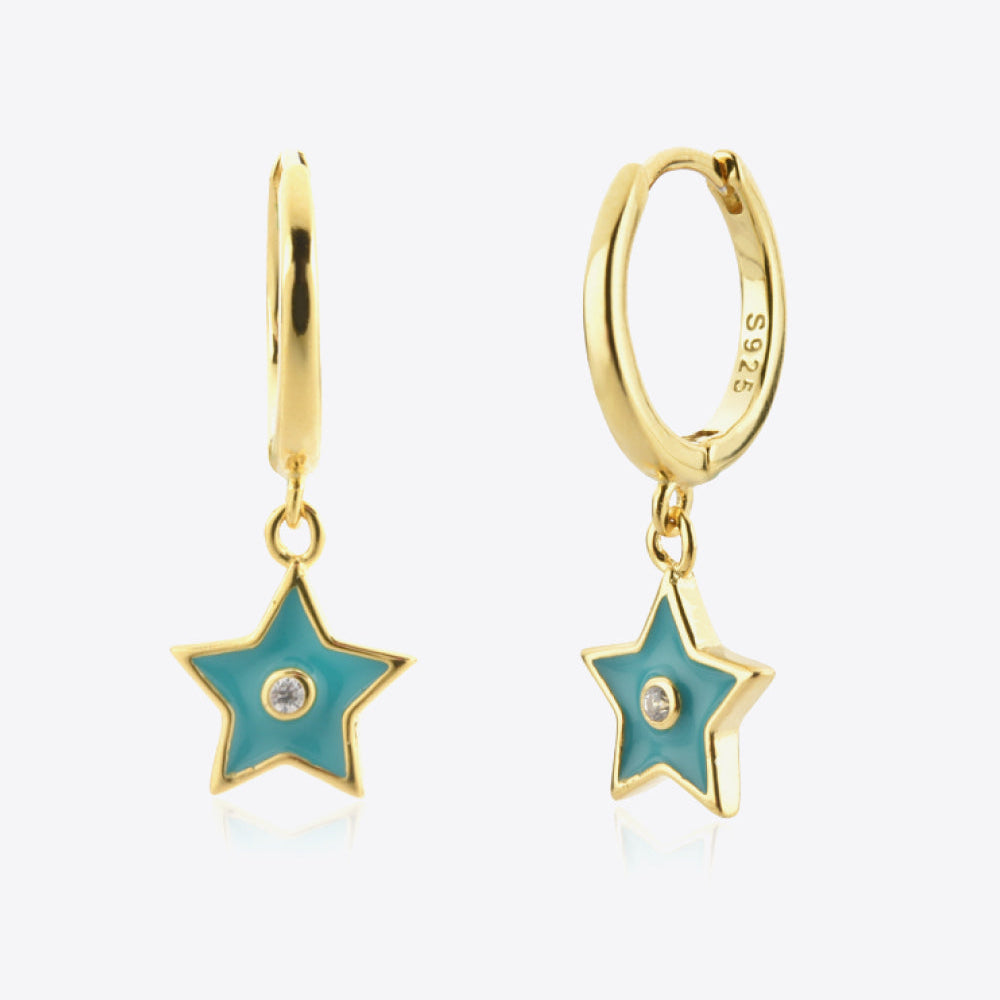 Zircon 925 Sterling Silver Star Drop Earrings - Guy Christopher 