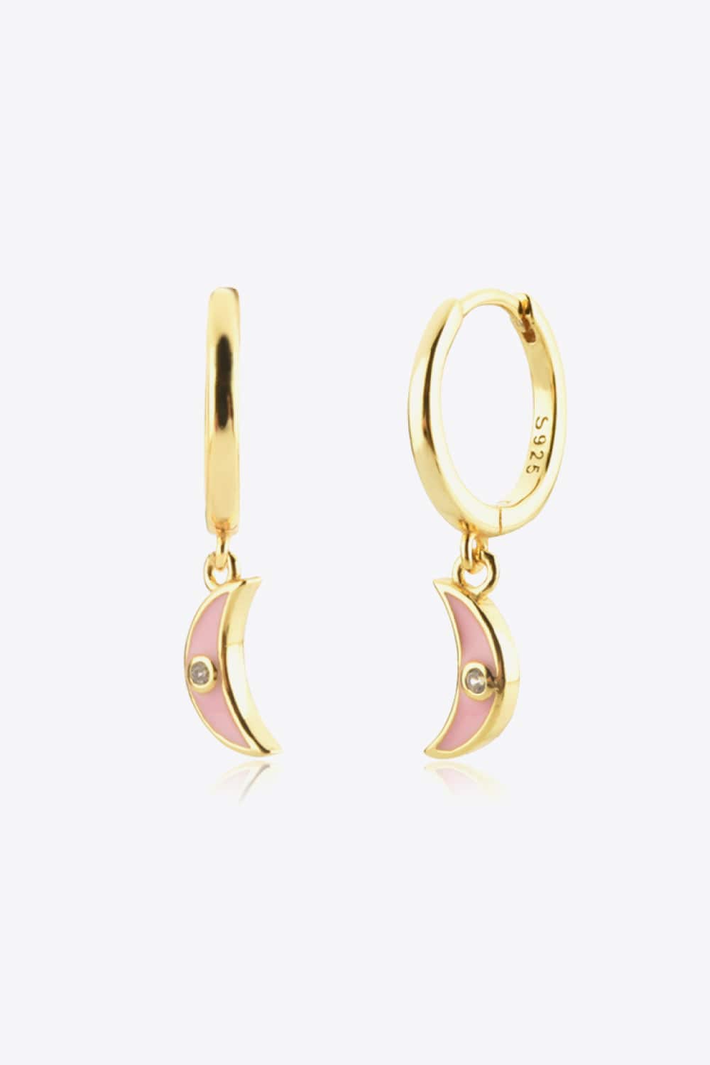 Zircon Moon Drop Huggie Earrings - Guy Christopher 