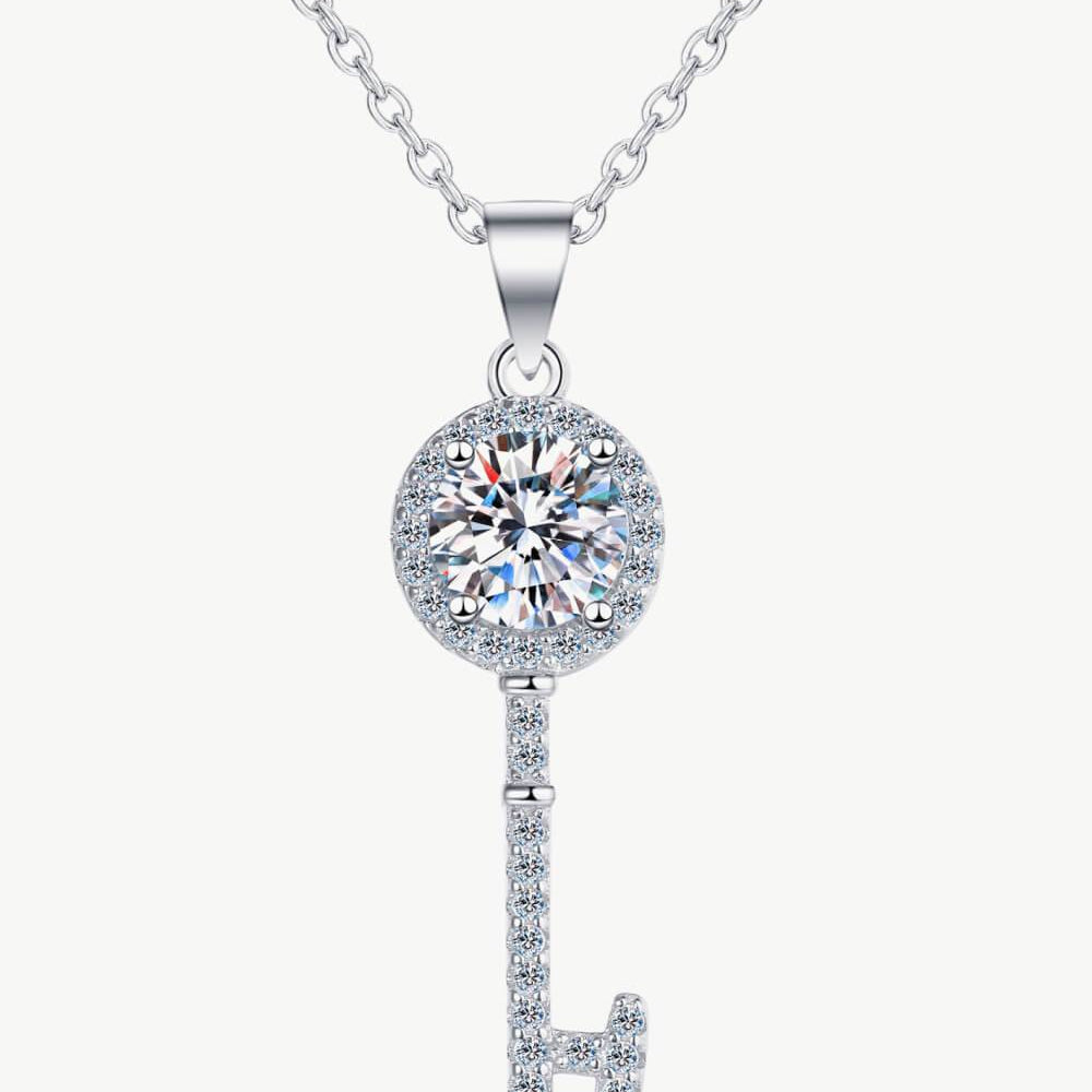 Unlock Love's Embrace - Wear the Moissanite Key Pendant Necklace and Ignite Your Passion. - Guy Christopher 