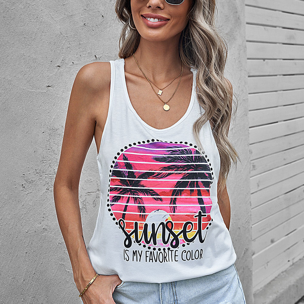 Sunset Is My Favorite Color Tank - Embrace the Magic of Sunset with this Luxurious and Versatile Top - Drift Away into Romance and Comfort. - Guy Christopher 