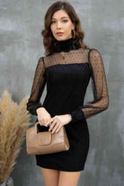 Turtleneck Long Sleeve Dress - Guy Christopher 