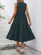 V-Neck Sleeveless Tiered Dress - Guy Christopher 