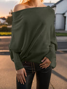 Texture Round Neck Long Sleeve Sweater - Guy Christopher 