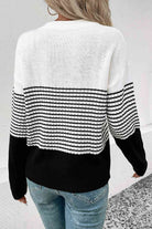 Striped Drop Shoulder Sweater - Guy Christopher 