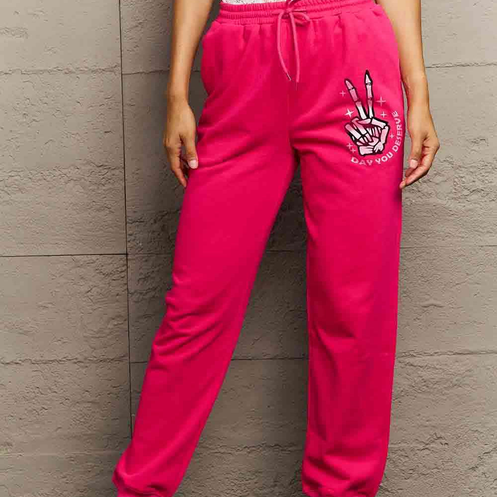 Simply Love Simply Love Full Size Drawstring DAY YOU DESERVE Graphic Long Sweatpants - Guy Christopher 