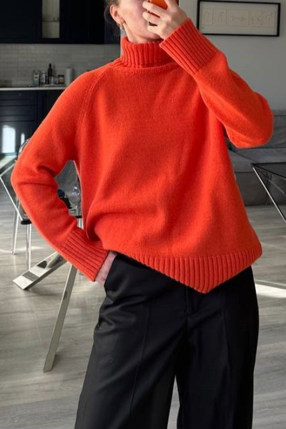 Turtle Neck Raglan Sleeve Sweater - Guy Christopher 