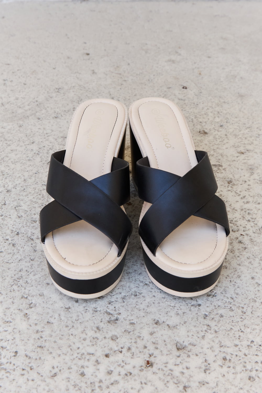 Weeboo Cherish The Moments Contrast Platform Sandals in Black - Guy Christopher 