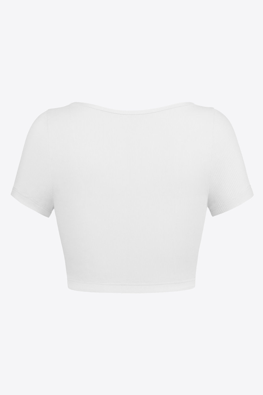 Square Neck Ribbed Crop Top - Guy Christopher 