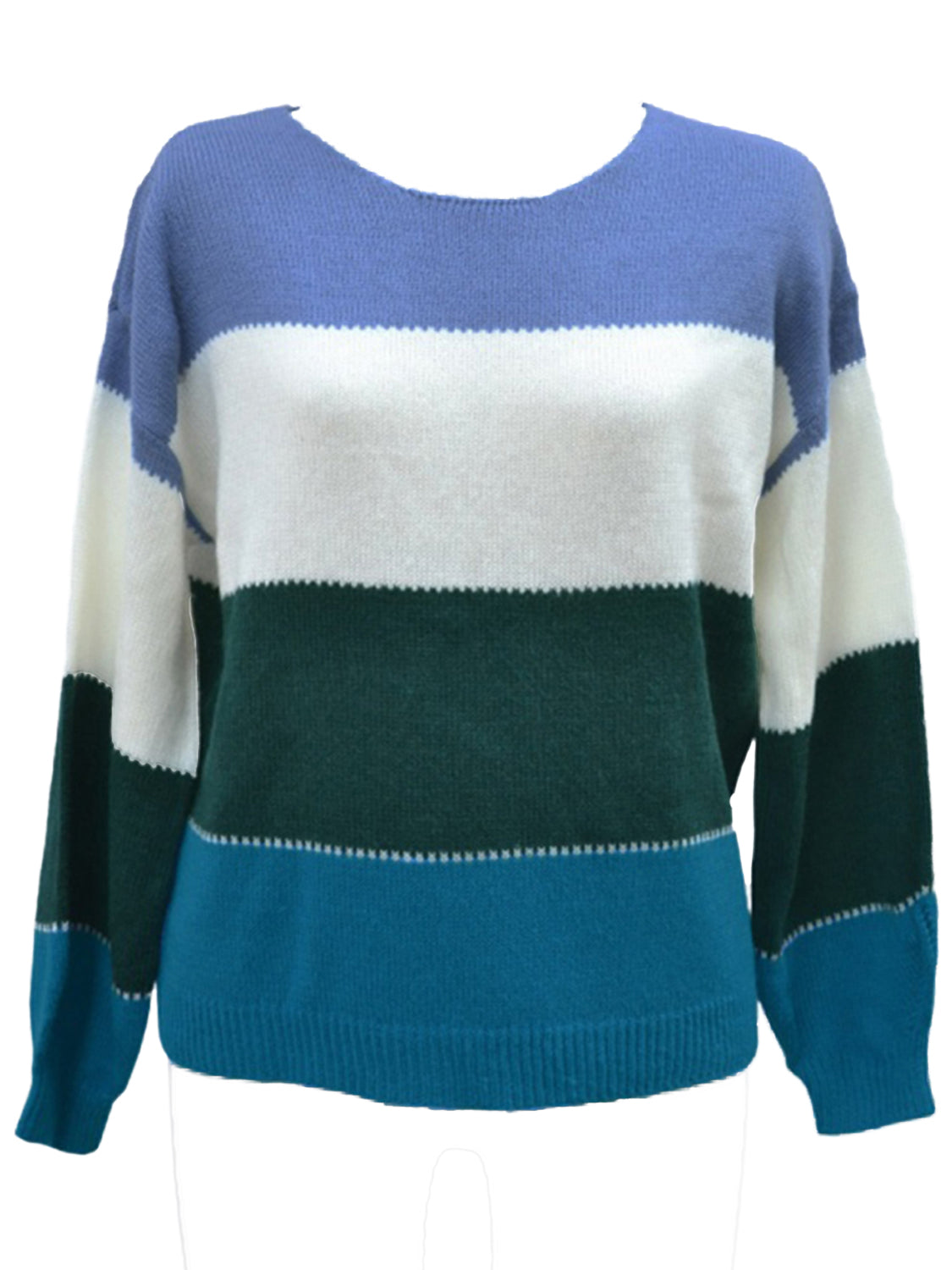 Color Block Round Neck Sweater - Guy Christopher 