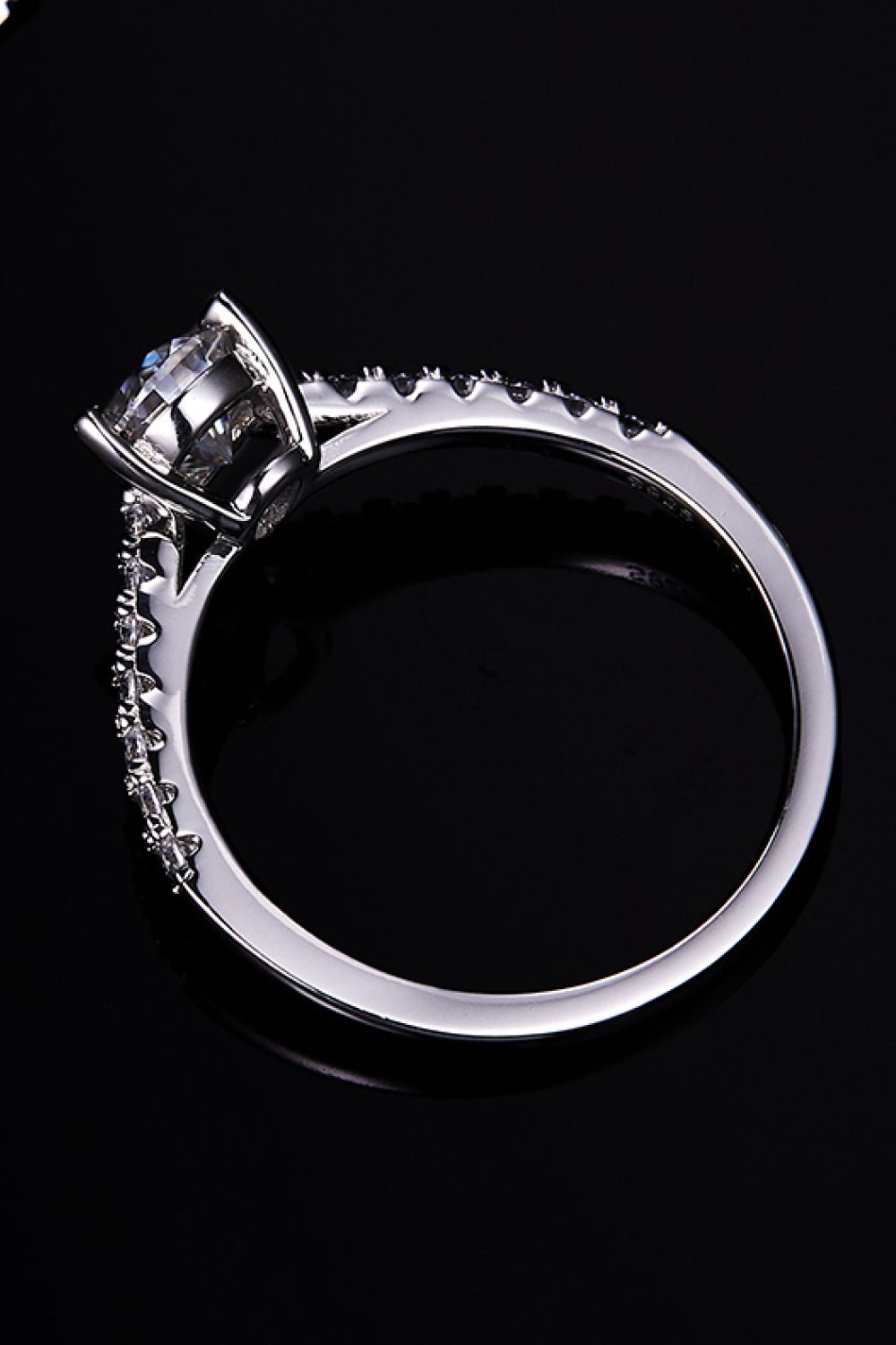 1 Carat Moissanite 925 Sterling Silver Side Stone Ring - Guy Christopher 