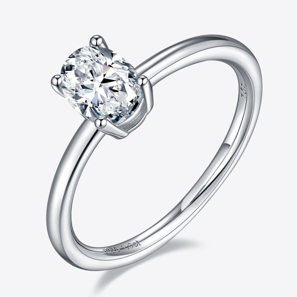 1 Carat Moissanite 925 Sterling Silver Solitaire Ring - Guy Christopher 