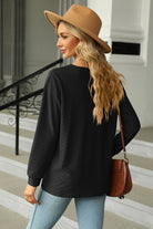 V-Neck Long Sleeve Blouse - Guy Christopher 