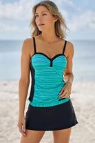 Two-Tone Sweetheart Neck Two-Piece Swimsuit - Guy Christopher 