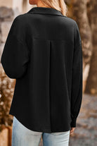 Twisted Collared Neck Long Sleeve Shirt - Guy Christopher 