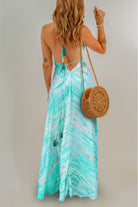 Tie-Dye Halter Neck Maxi Dress - Guy Christopher 