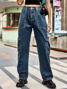 Straight Leg Cargo Jeans - Guy Christopher 