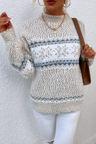 Snowflake Pattern Mock Neck Sweater - Guy Christopher 