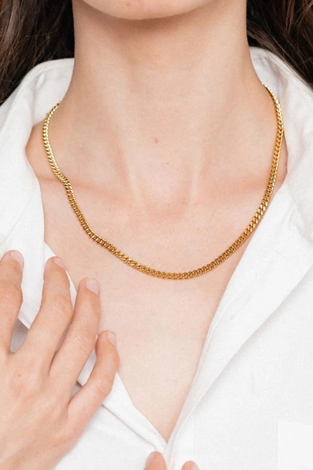 18K Gold Plated Curb Chain Necklace - Guy Christopher