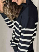 Striped Shoulder Detail Sweater - Guy Christopher 