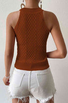 Round Neck Sleeveless Knit Top - Guy Christopher 