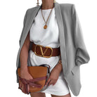 2021 Autumn Coat Pocket Women's Cardigan Jacket Solid Fashion Lapel Slim Blazer Coat Plus Size - Guy Christopher