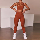 2022 women clothes workout sets sports bra leggings nylon spandex ribbed yoga wear gym wear seamless yoga set - Guy Christopher