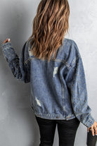 Studded Button Down Denim Jacket - Guy Christopher 