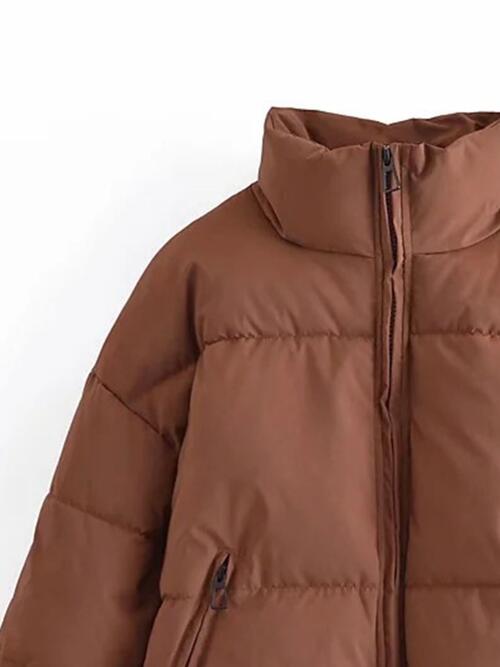 Zip Up Drawstring Winter Coat with Pockets - Guy Christopher 